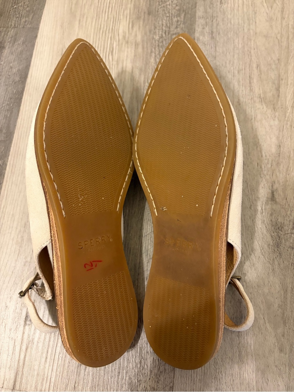 Sperry Top-Sider Saybrook Slingback Ivory Nubuck Suede Flats - Picture 6 of 7